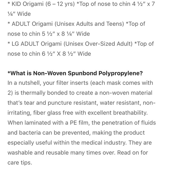 NEW Origami Cotton Face Mask Bold Waves for Kids - Picture 7 of 8